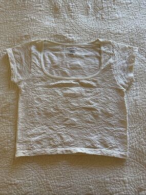 Women’s Frankee & Skylarr White Textured Scoop Neck Eylet Top